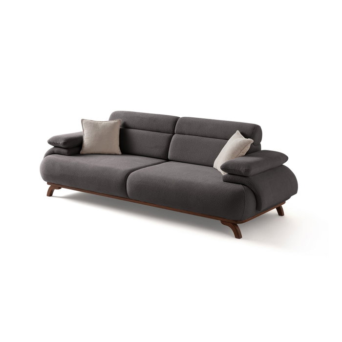 Atelier Del Sofa Bonjo Walnut - Anthracite Sofá de 3 Plazas Atelier Del Sofa Bonjo Walnut - Anthracite Sofá de 3 Plazas